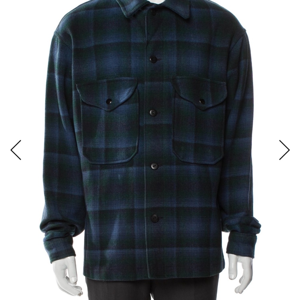 Pendleton Men's Black and Blue Plaid Shacket